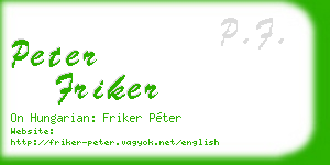peter friker business card