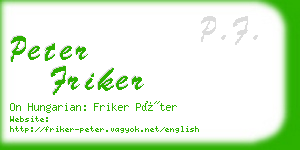 peter friker business card